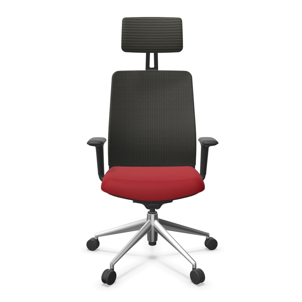 Silla de oficina con malla ergonómica A+S Work con asiento rojo