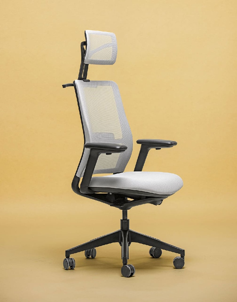 Silla de oficina con malla ergonómica A+S Work beige