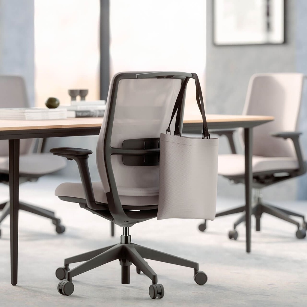 Silla de oficina con malla ergonómica A+S Work beige