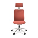 Silla ergonómica de oficina A+S Work tapizada en color coral