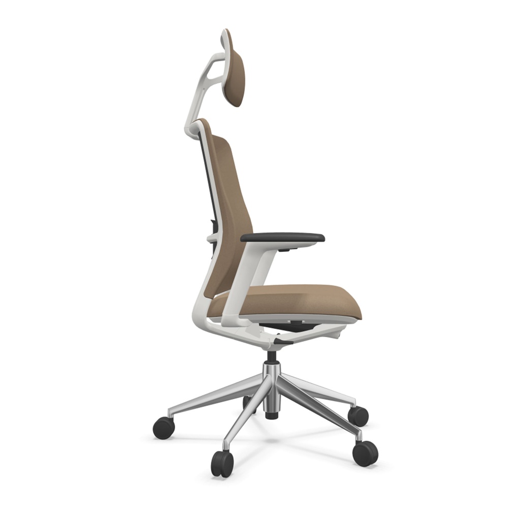 Silla ergonómica de oficina A+S Work tapizada en color visón