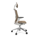 Silla ergonómica de oficina A+S Work tapizada en color visón