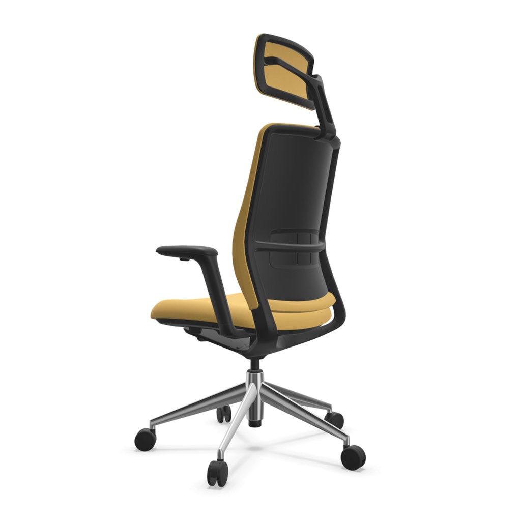 Silla ergonómica de oficina A+S Work tapizada en color amarillo