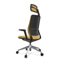 Silla ergonómica de oficina A+S Work tapizada en color amarillo