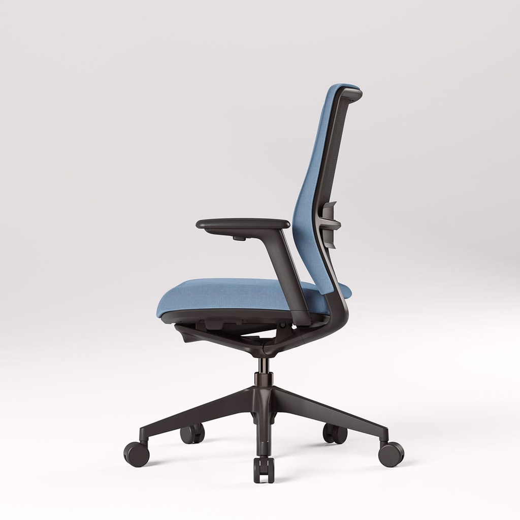 Silla ergonómica de oficina A+S Work tapizada en color azul