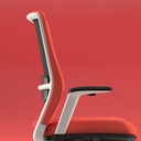 Silla ergonómica de oficina A+S Work tapizada en rojo