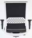 Silla de oficina Stay con respaldo y asiento tapizados en negro y estructura blanca