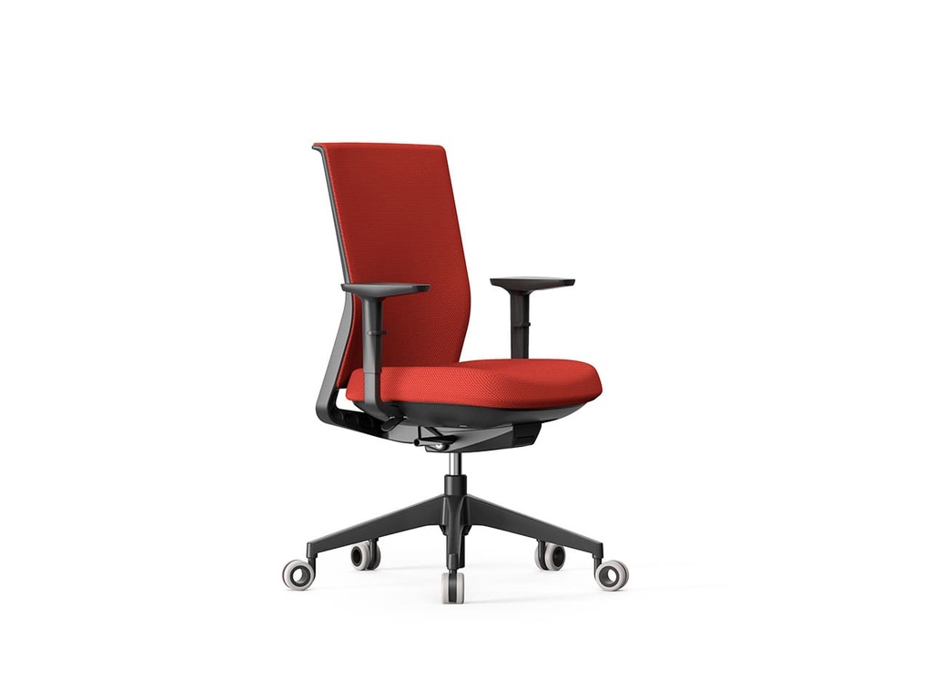 Silla de oficina Stay tapizada en rojo 