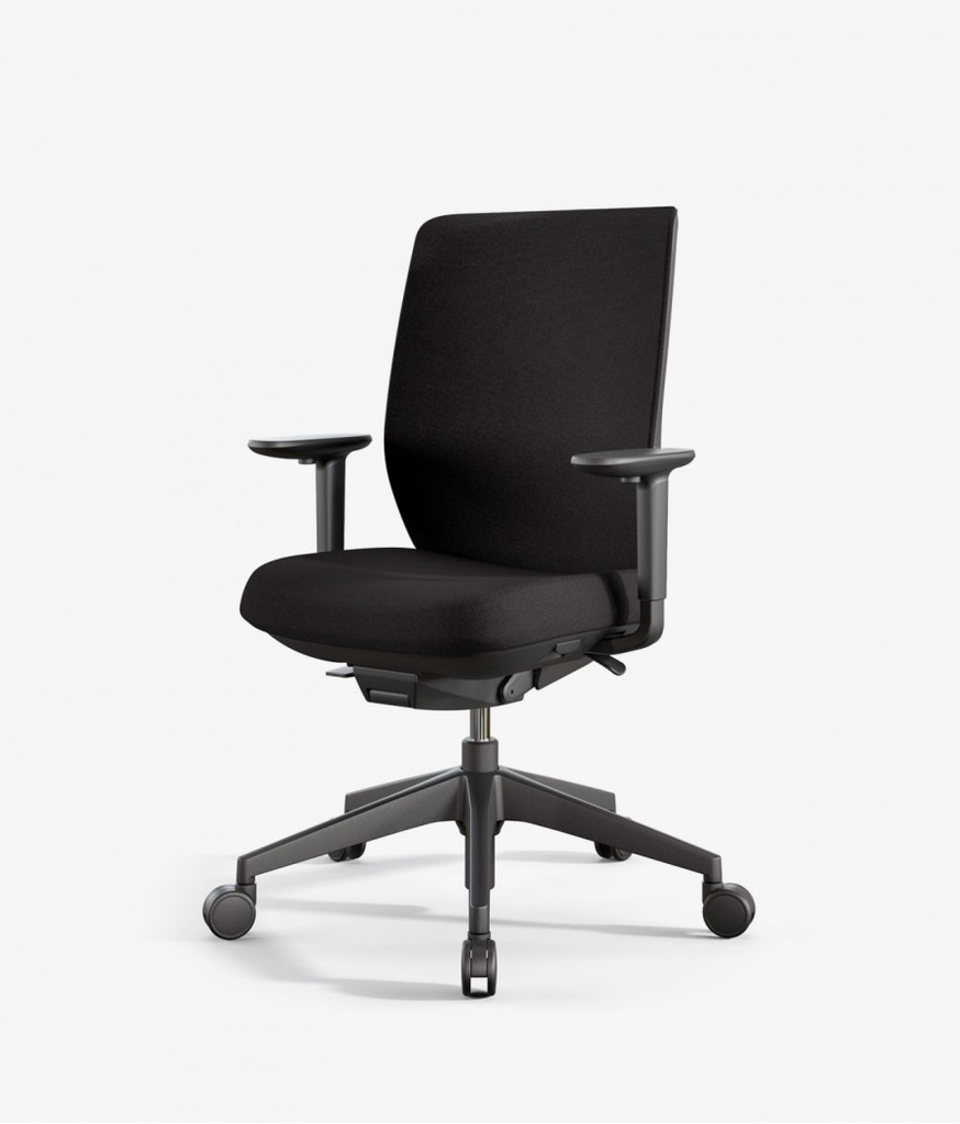 Silla ergonómica negra Trim de Actiu con respaldo de altura regulable para envío rápido