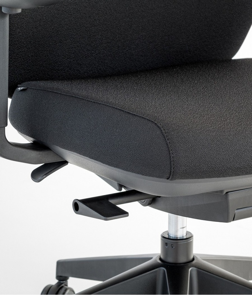 Base y asiento de la silla ergonómica negra Trim de Actiu con respaldo de altura regulable para envío rápido
