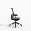 Silla ergonómica Trim de Actiu con respaldo de altura regulable con asiento tapizado en beige