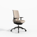 Silla ergonómica Trim de Actiu con respaldo de altura regulable tapizado en beige
