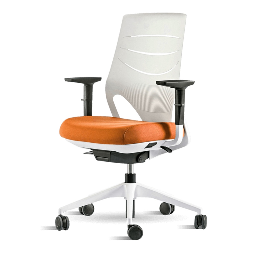 Silla Efit 40 con respaldo alto y asiento naranja