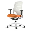 Silla Efit 40 con respaldo alto y asiento naranja