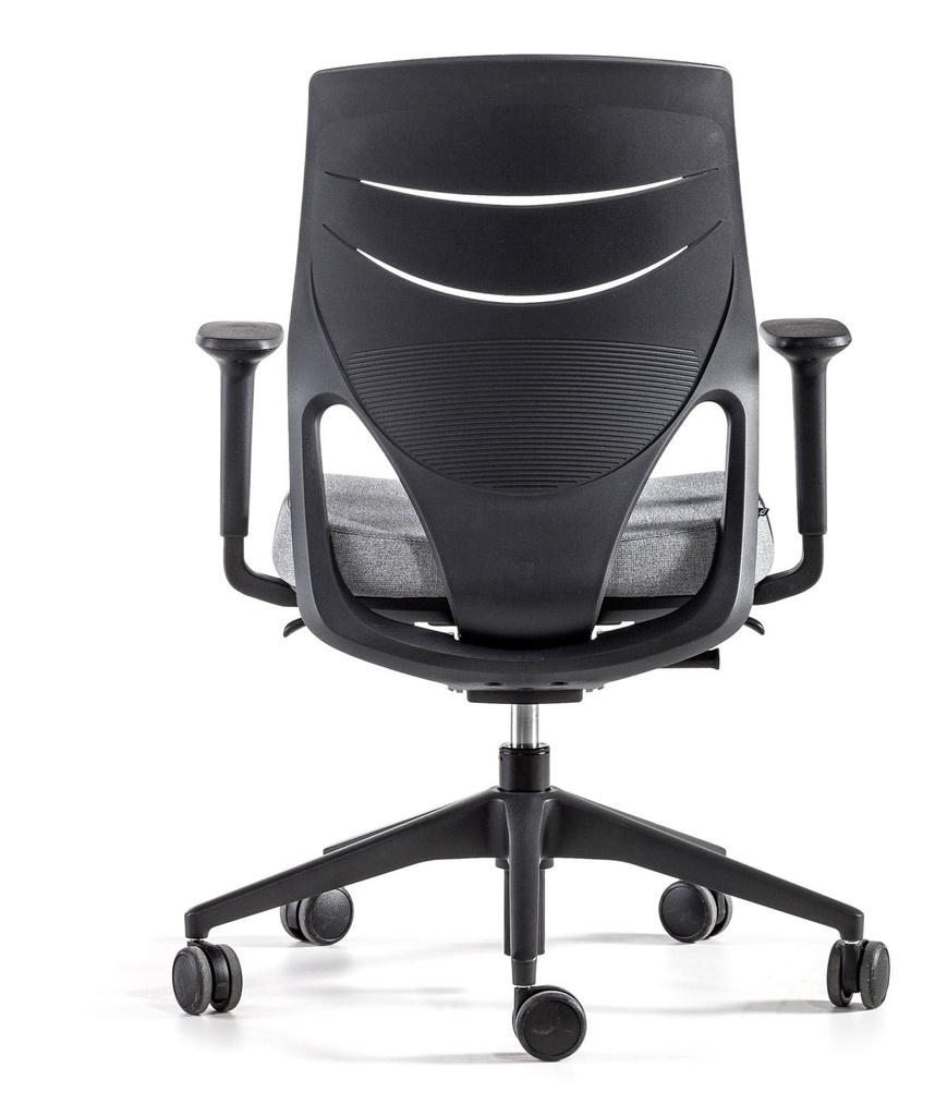 Silla Efit con estructura negra y tapizado gris