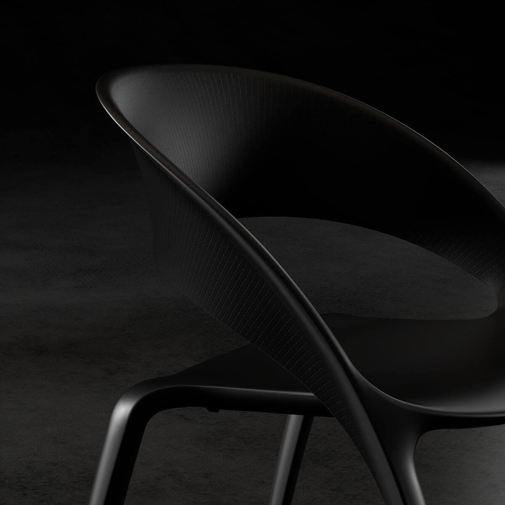 Silla de diseño Actiu Bee en tono negro con respaldo ergonómico