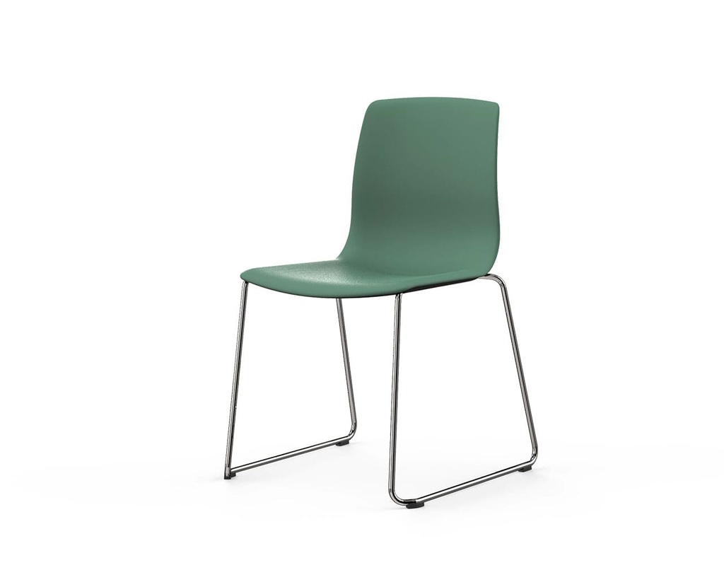 Silla Noom 50 con base patín y asiento verde