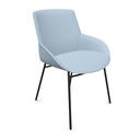 Silla Noom 30 con 4 patas de acero y tapizado azul claro