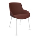 Silla Noom 30 con 4 patas de acero y tapizado rojo terracota