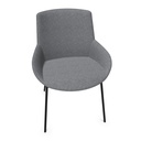 Silla Noom 30 con 4 patas de acero y tapizado gris melange claro