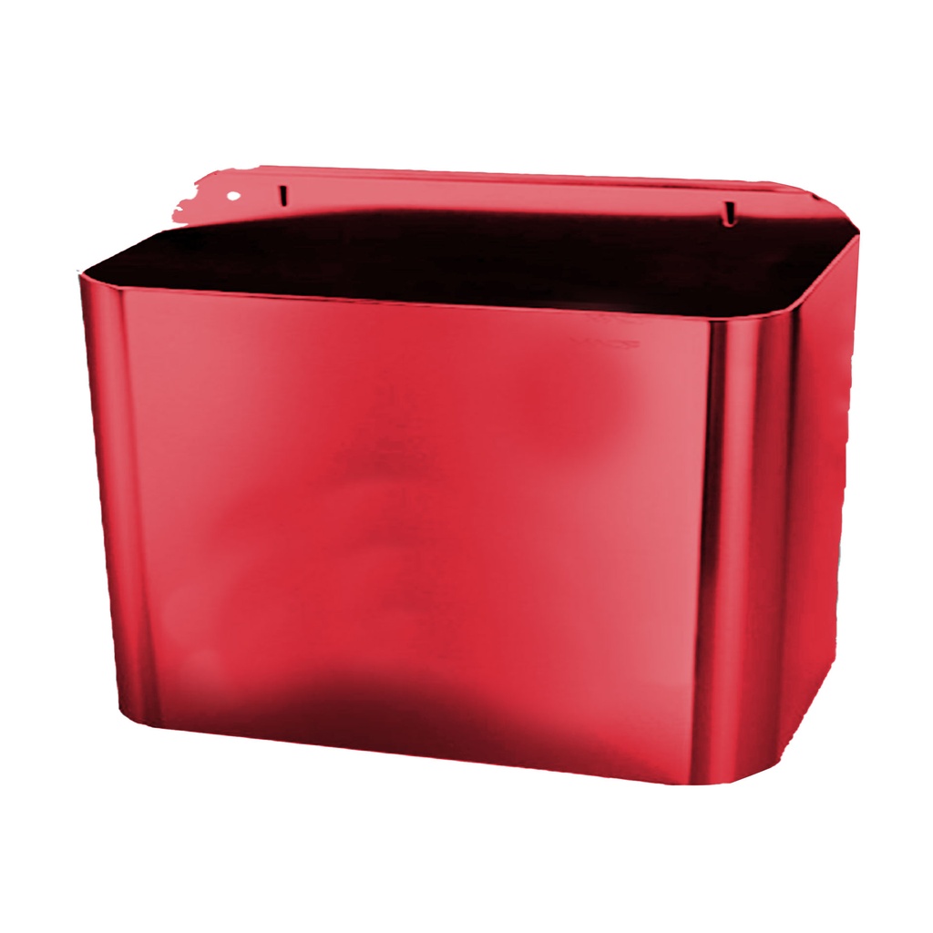 Papelera metálica de pared roja