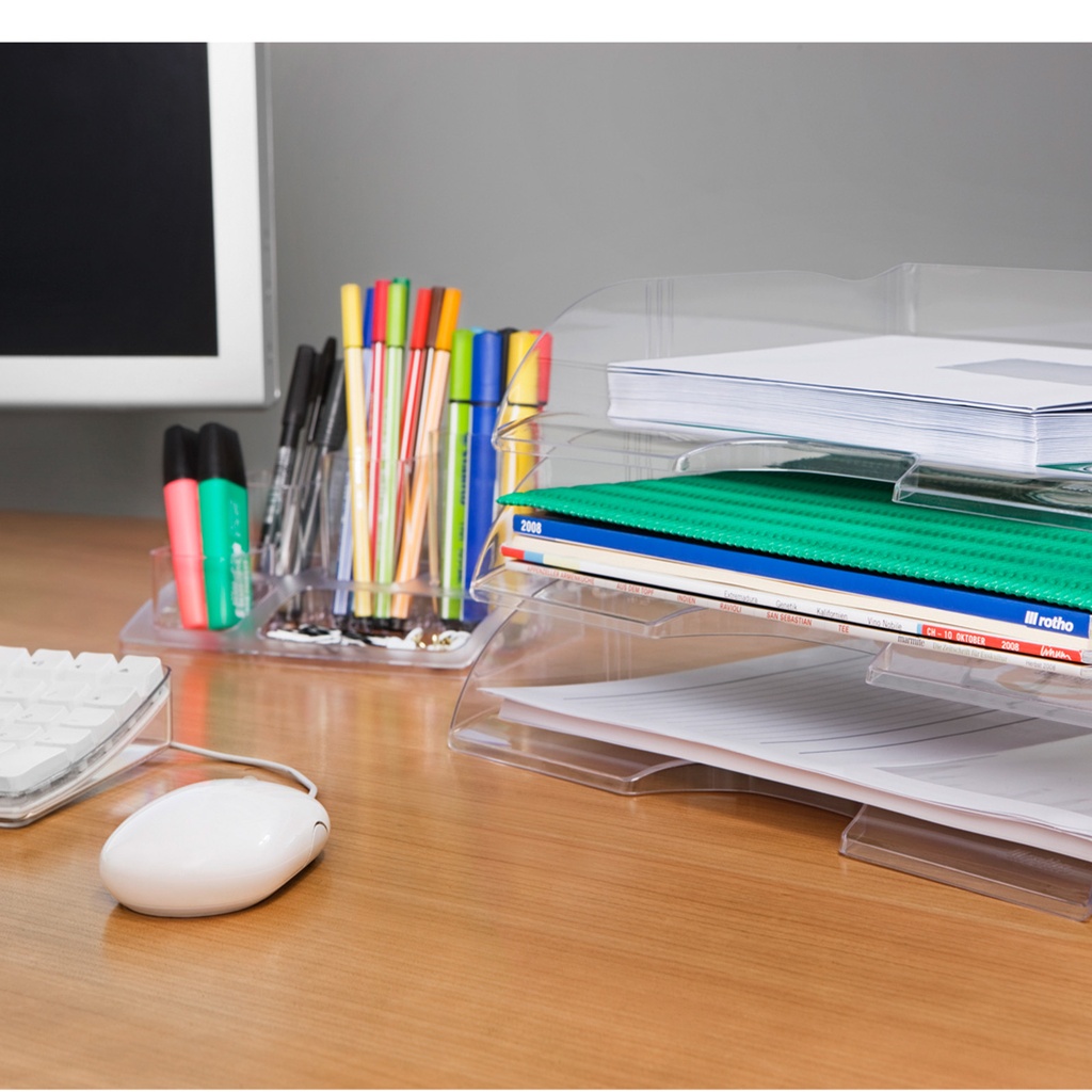 Organizador sobremesa transparente Offisys Rotho