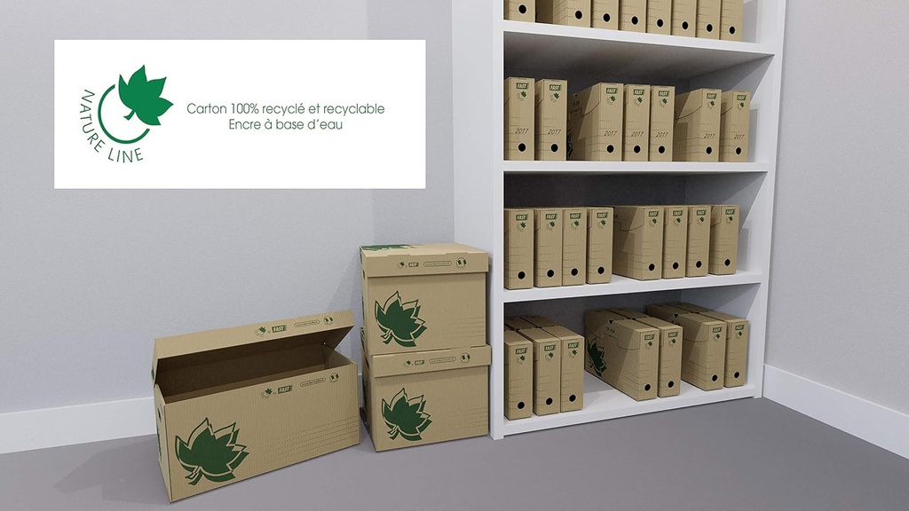 Caja contenedor para archivadores con tapa Nature Box