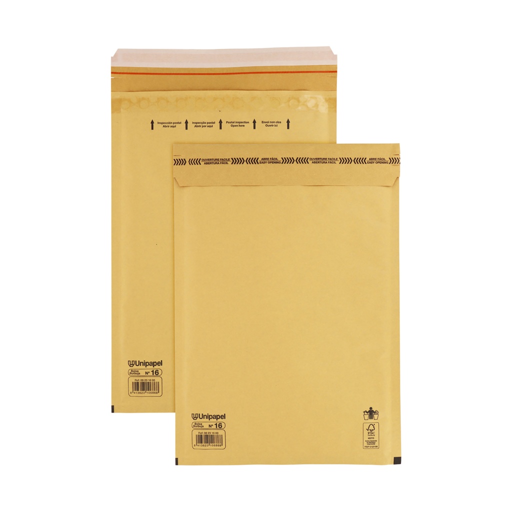 10 bolsas acolchada para envíos con acabado kraft