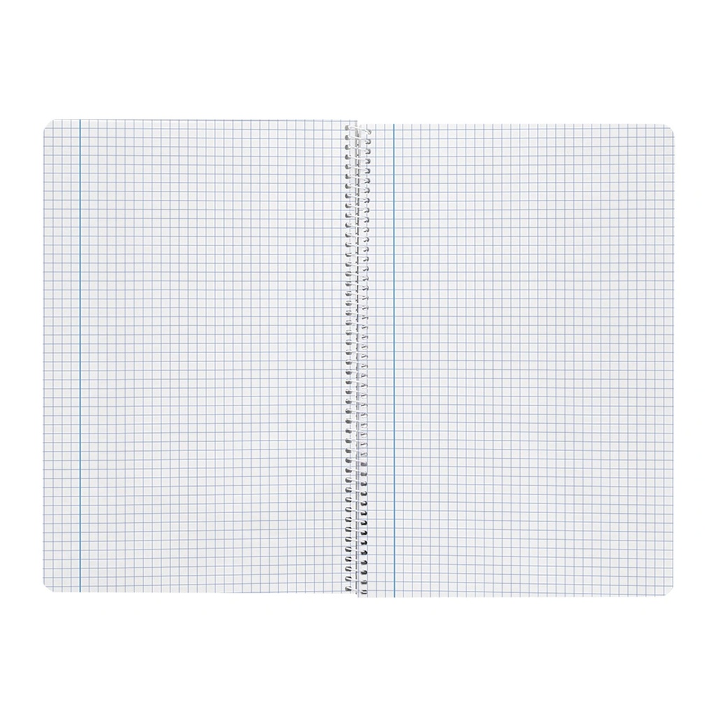 Interior del cuaderno de espiral Folio cuadriculado 80 hojas