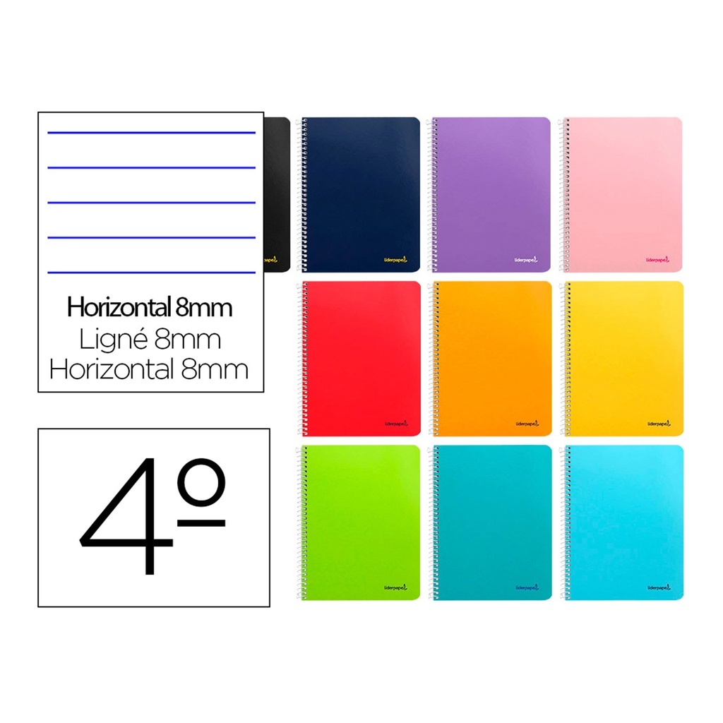 Cuaderno de espiral 1/4 pautado 80 hojas