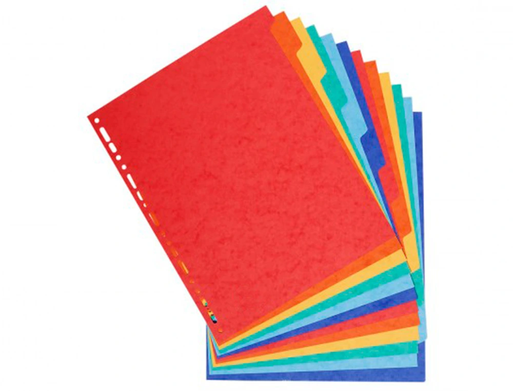 Separadores de cartulina de colores 12 hojas A4 Q-Connect