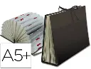 Carpeta clasificadora con fuelle 1/4 de 20 departamentos negra Liderpapel