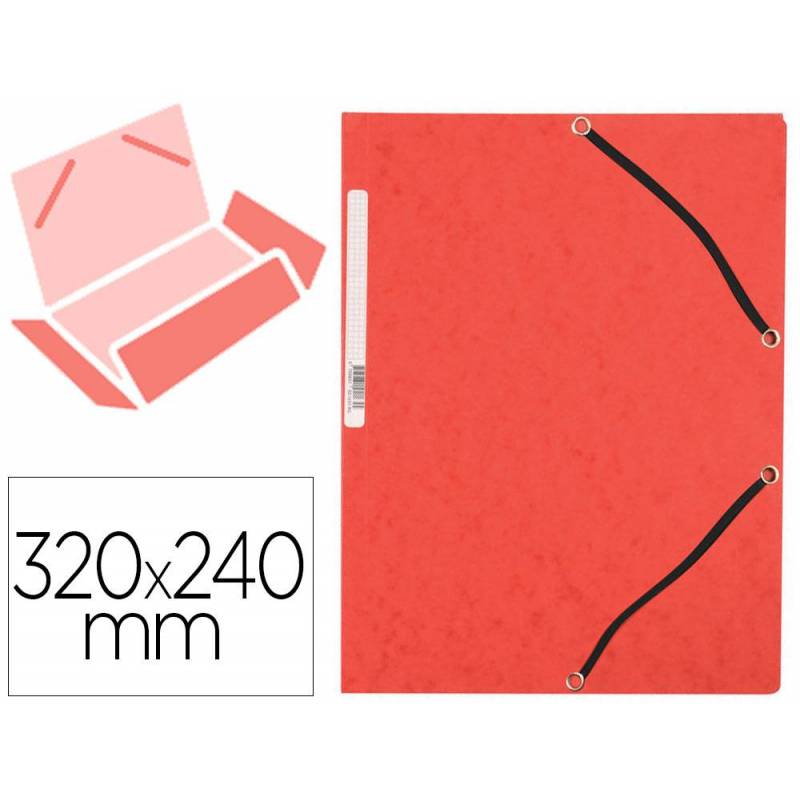 Carpeta roja de gomas símil prespán con solapas A4 Q-Connect