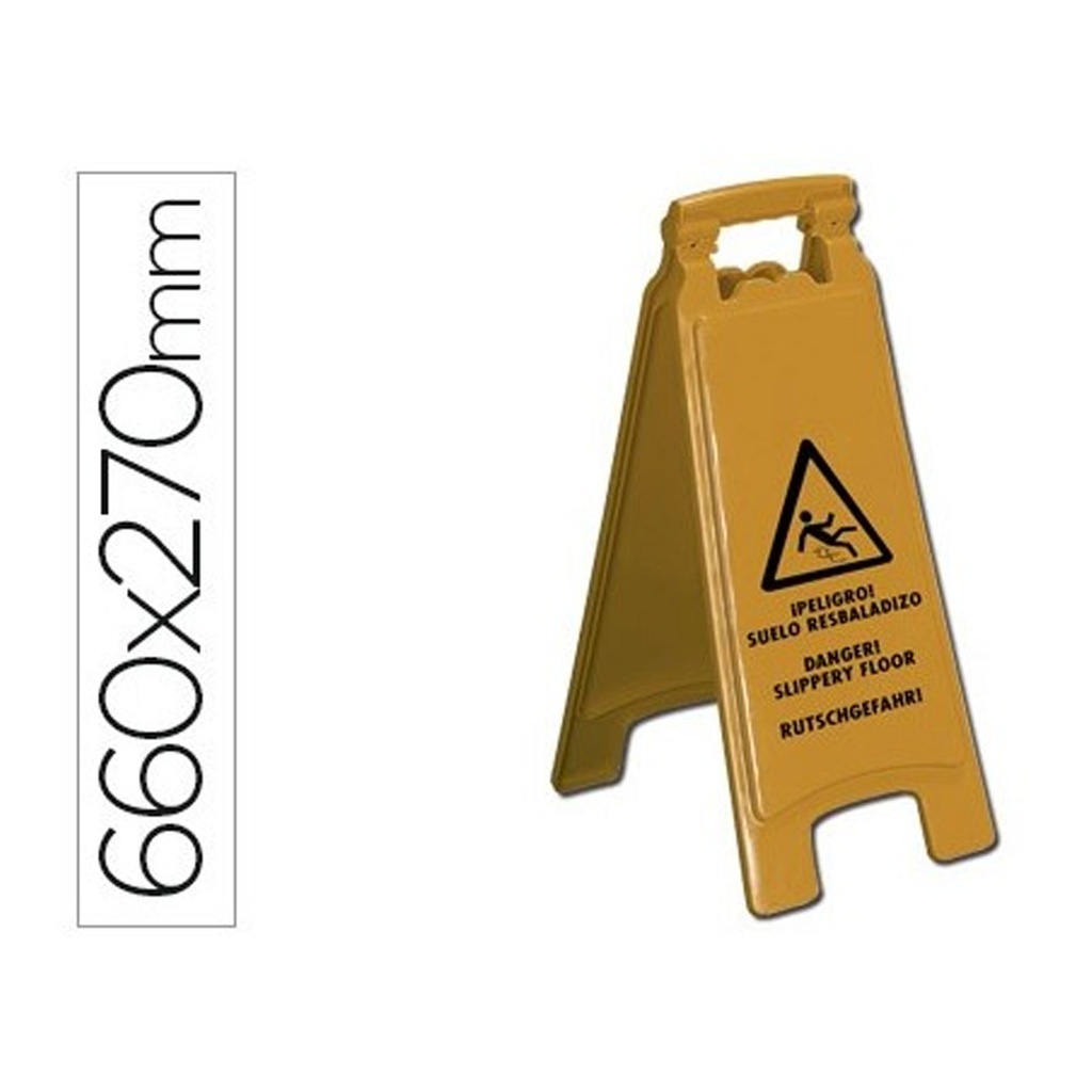 Cartel de señalización Q-Connect suelo resbaladizo – plástico plegable homologado