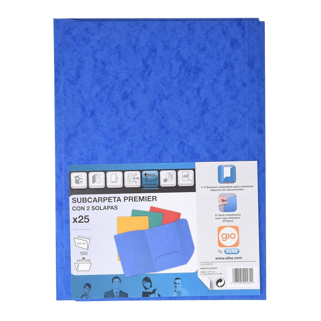 Subcarpeta A4+ 180 g/m² azul Gio (Unidad) (copia)