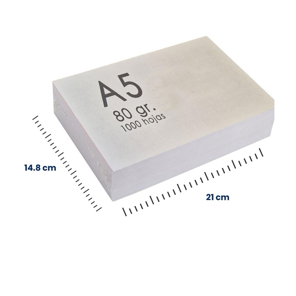 Medidas del papel DIN A5 80 g/m² (Paquete de 1000 hojas)