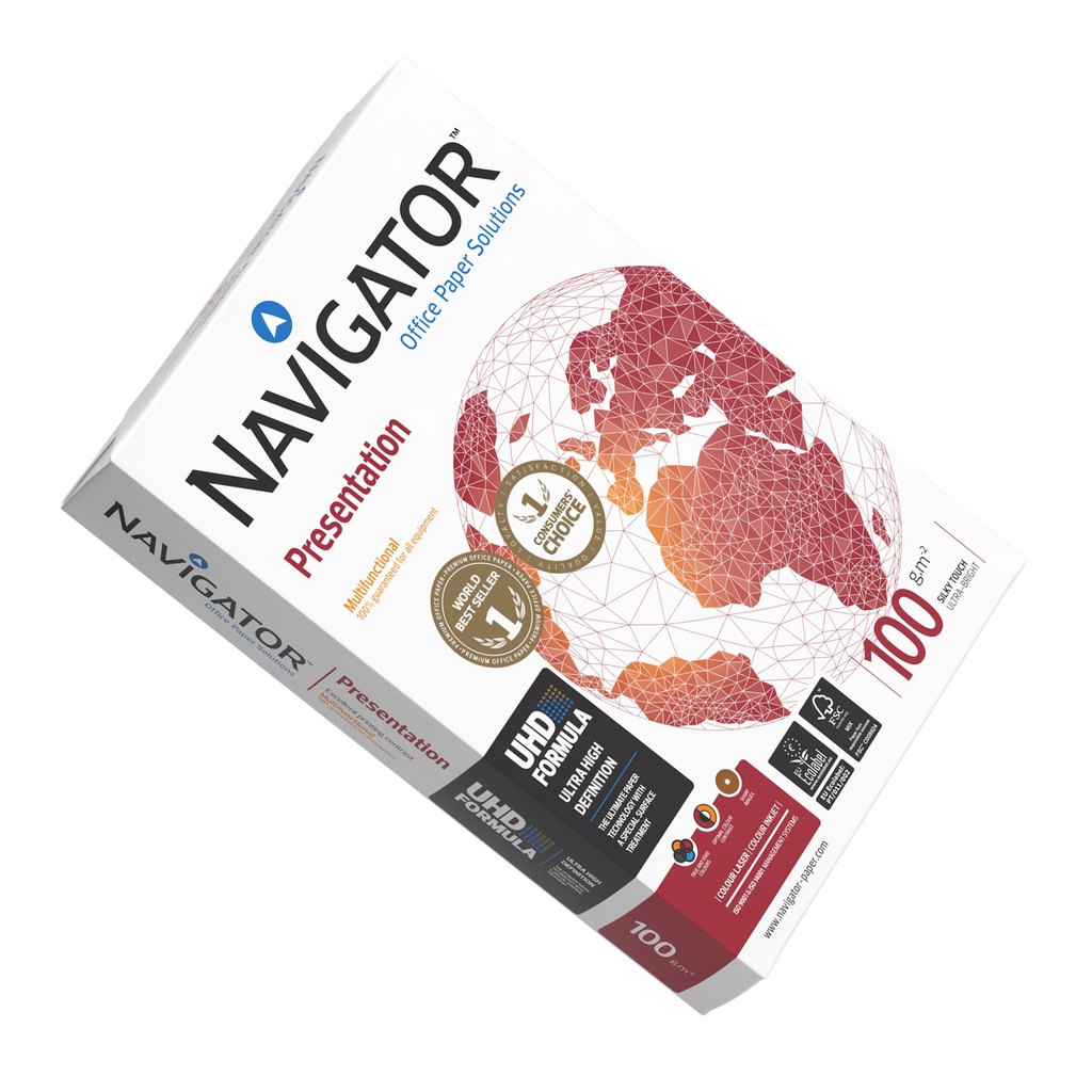 Paquete con 500 hojas de papel de 100 gramos Navigator Presentation