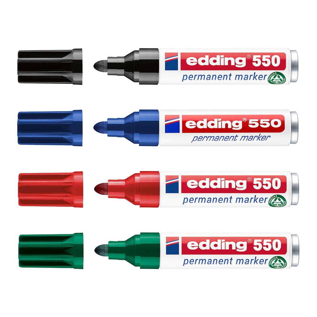 Imagen de 4 colores Edding 550, negro, azul, rojo y verde