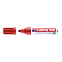Rotulador rojo Edding 550 de uso industrial y doméstico con tinta resistente y punta redonda de 3-4 mm