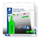 Rotulador fluorescente verde Staedtler Textsurfer Classic 364 en envase individual con especificaciones