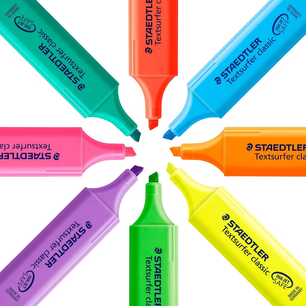 Rotuladores fluorescentes Staedtler Textsurfer Classic en colores surtidos con punta biselada