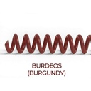 Espiral de encuadernación fabricado en plástico burdeos granate color vino de 23 mm. de diámetro