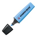 Rotulador fluorescente Stabilo Boss azul con su tapón retirado