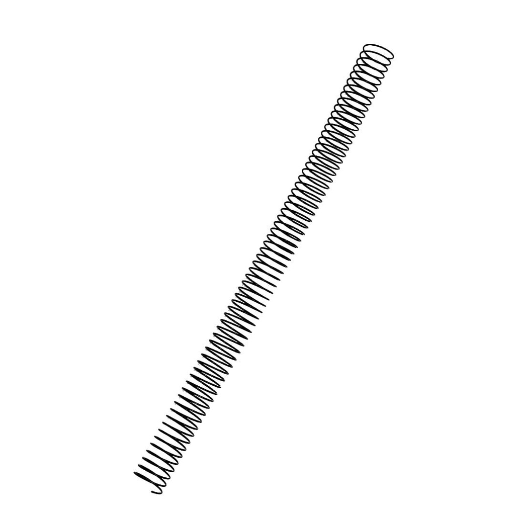 La espiral metálica para encuadernar negro 18 mm de diámetro con paso 5:1 se distribuye en cajas de 150 espirales
