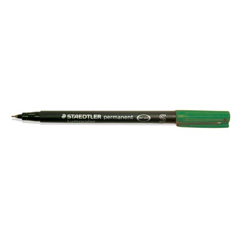 Rotulador permanente Staedtler Lumocolor 313 S verde retroproyección punta superfina 0.4 mm Ref. 313-5