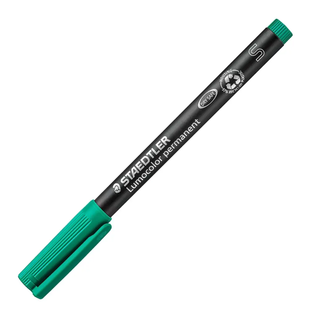 Rotulador permanente Staedtler Lumocolor 313 S verde retroproyección punta superfina 0.4 mm Ref. 313-5