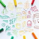 Detalle de rotuladores escolares Jovi punta redonda colores vivos