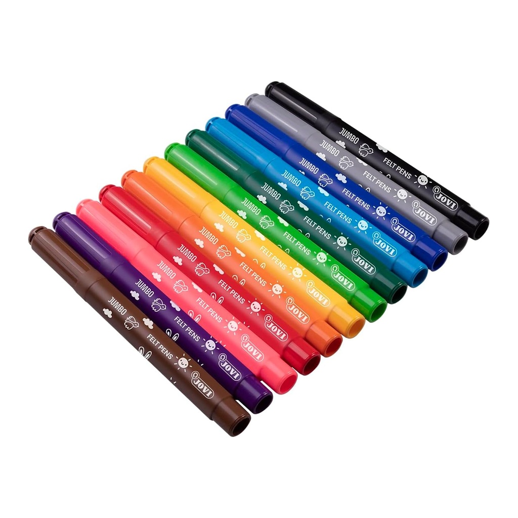 Estuche rotuladores escolares Jovi 12 unidades punta gorda lavables