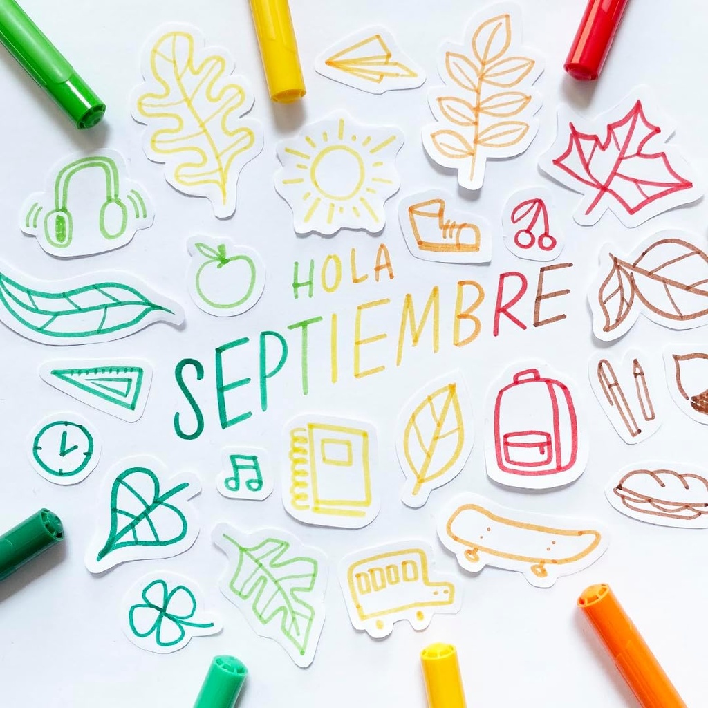 Detalle de rotuladores escolares Jovi punta redonda colores vivos