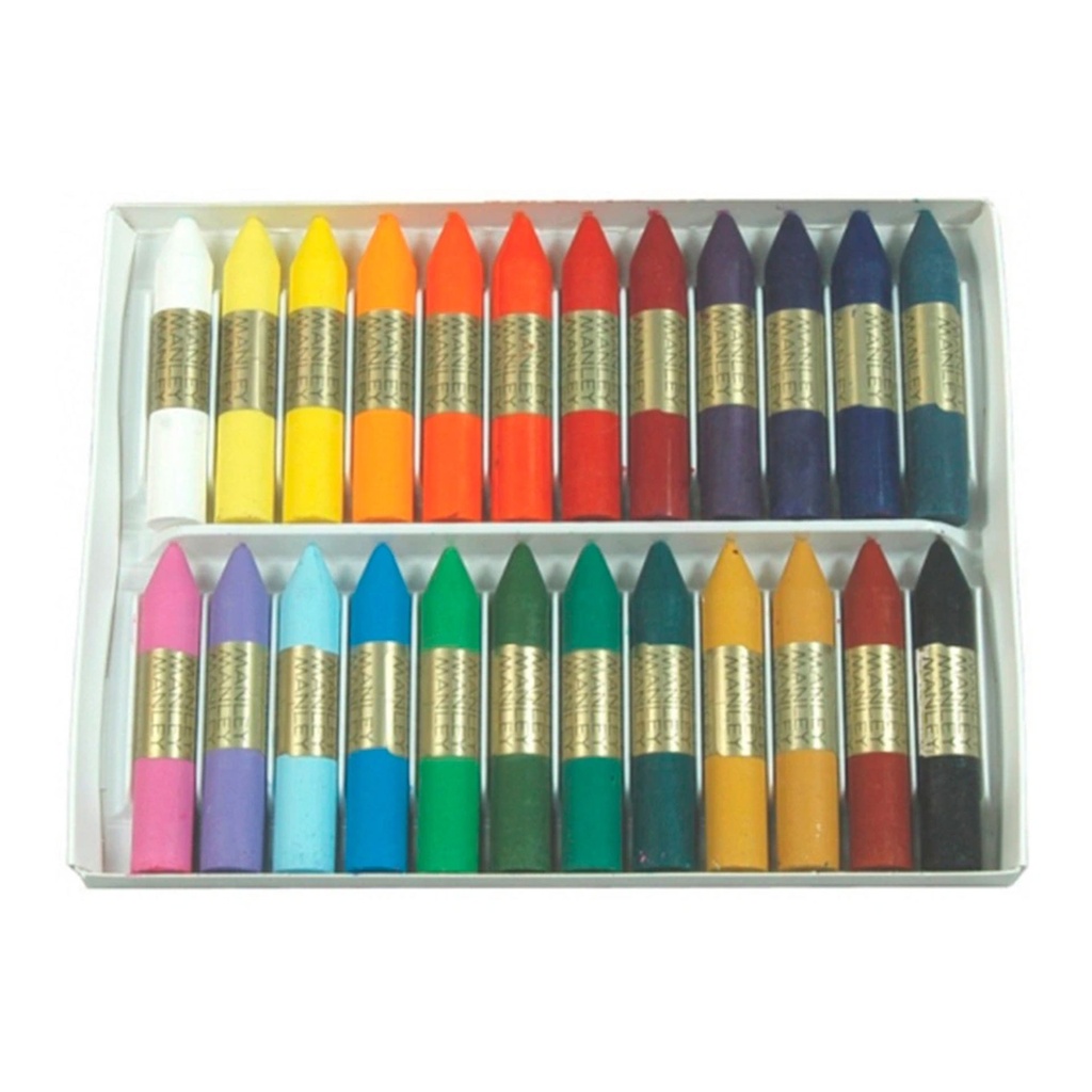 Ceras blandas Manley 24 colores surtidos para uso escolar y artístico